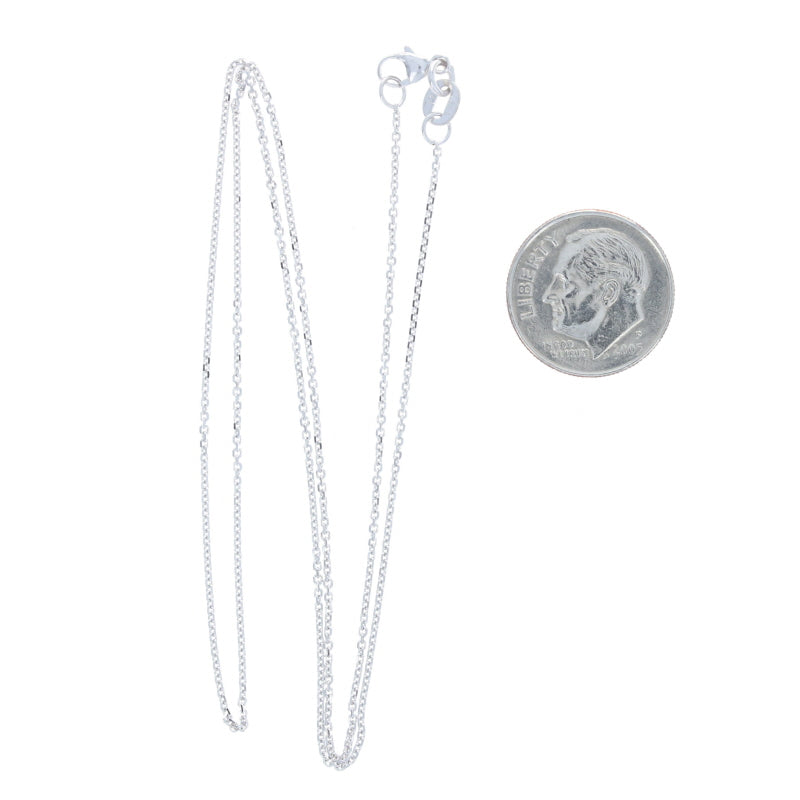 Diamond Cut Cable Chain Necklace White Gold
