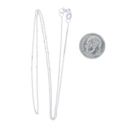 Diamond Cut Cable Chain Necklace White Gold