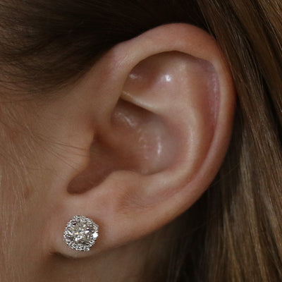 .95ctw Diamond Earrings White Gold