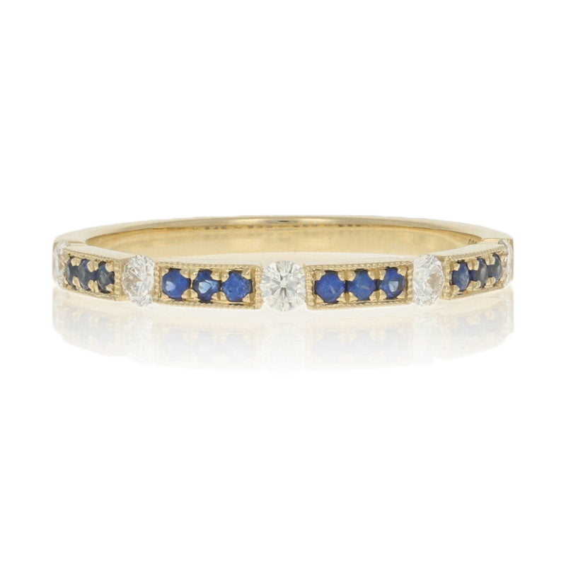 .20ctw Diamond & Sapphire Ring Yellow Gold
