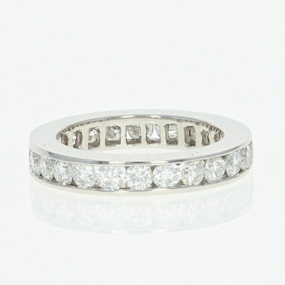 Diamond Eternity Wedding Band - Platinum Ring Size 5 1/4 Round Cut 1.75ctw