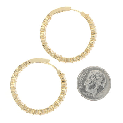 3.08ctw Diamond Earrings Yellow Gold