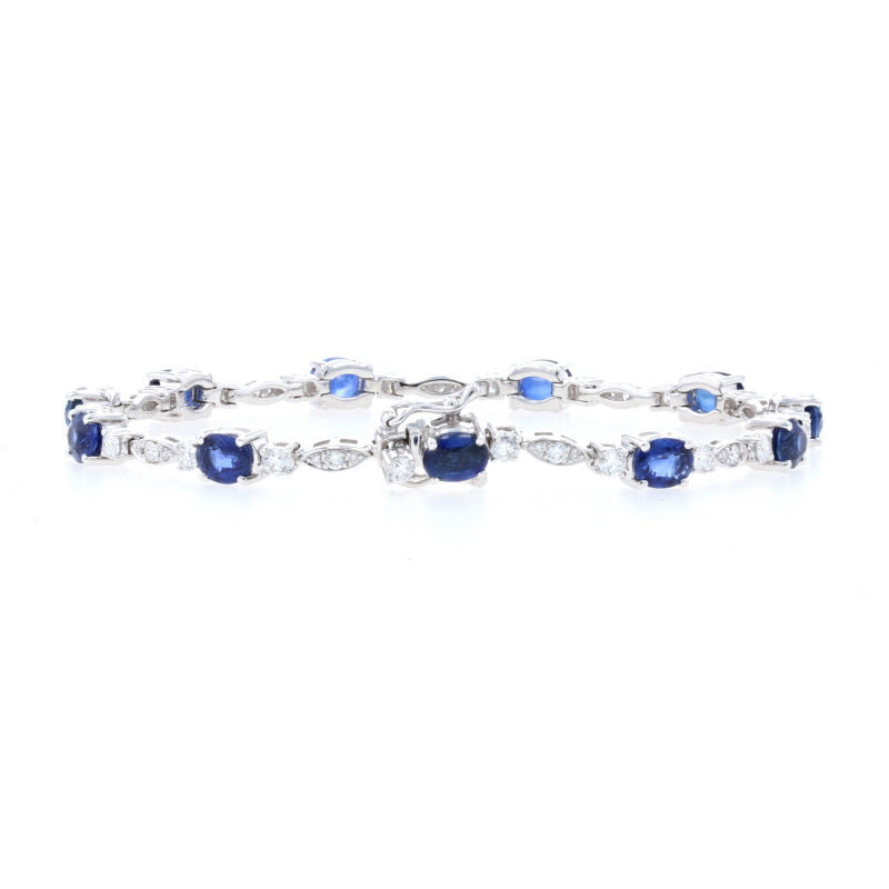 5.31ctw Sapphire & Diamond Bracelet White Gold