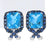 Blue Topaz, Sapphire, & Diamond Earrings 12.03ctw