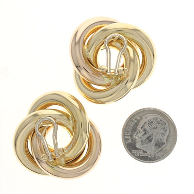 Intertwined Circle Earrings Yellow Gold