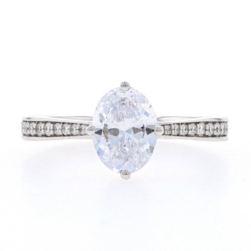 .20ctw Cubic Zirconia and Diamond Ring White Gold