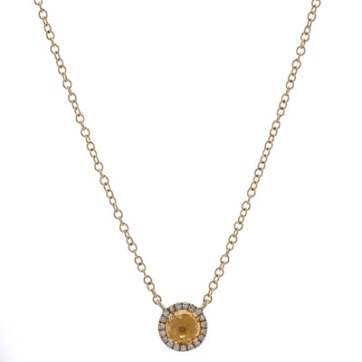 .46ctw Citrine & Diamond Necklace Yellow Gold