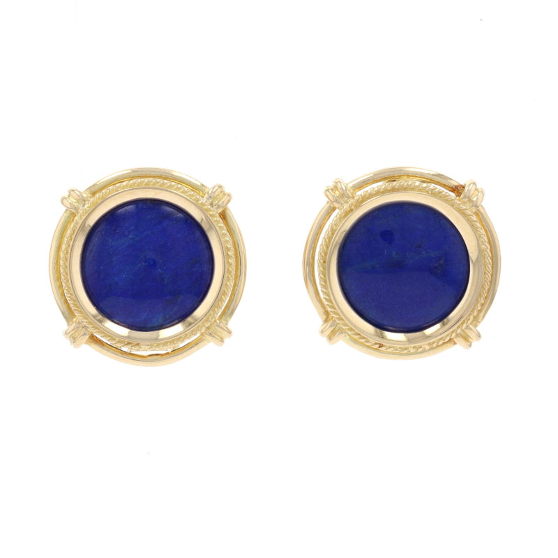 Lapis Lazuli Earrings Yellow Gold