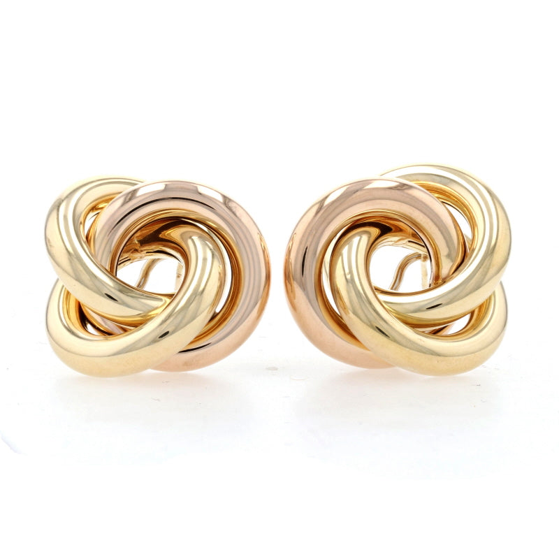 Intertwined Circle Earrings Yellow Gold