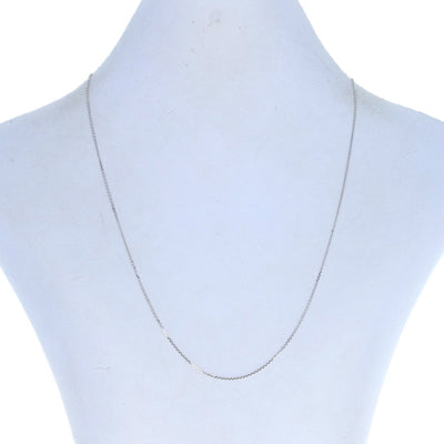 Diamond Cut Cable Chain Necklace White Gold