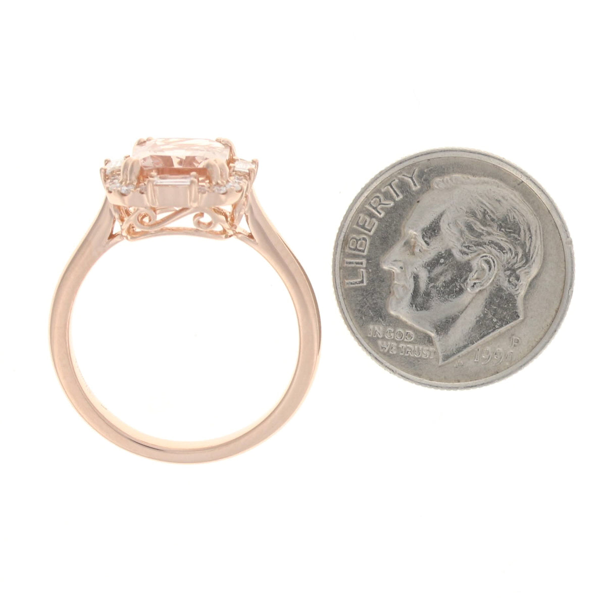 2.50ct Morganite & Diamond Ring Rose Gold
