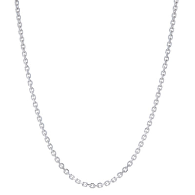 Diamond Cut Cable Chain Necklace White Gold