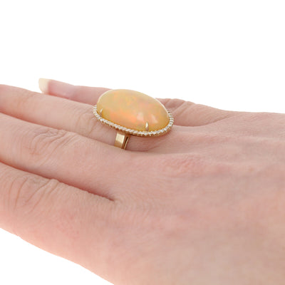 Ethiopian Opal & Diamond Ring