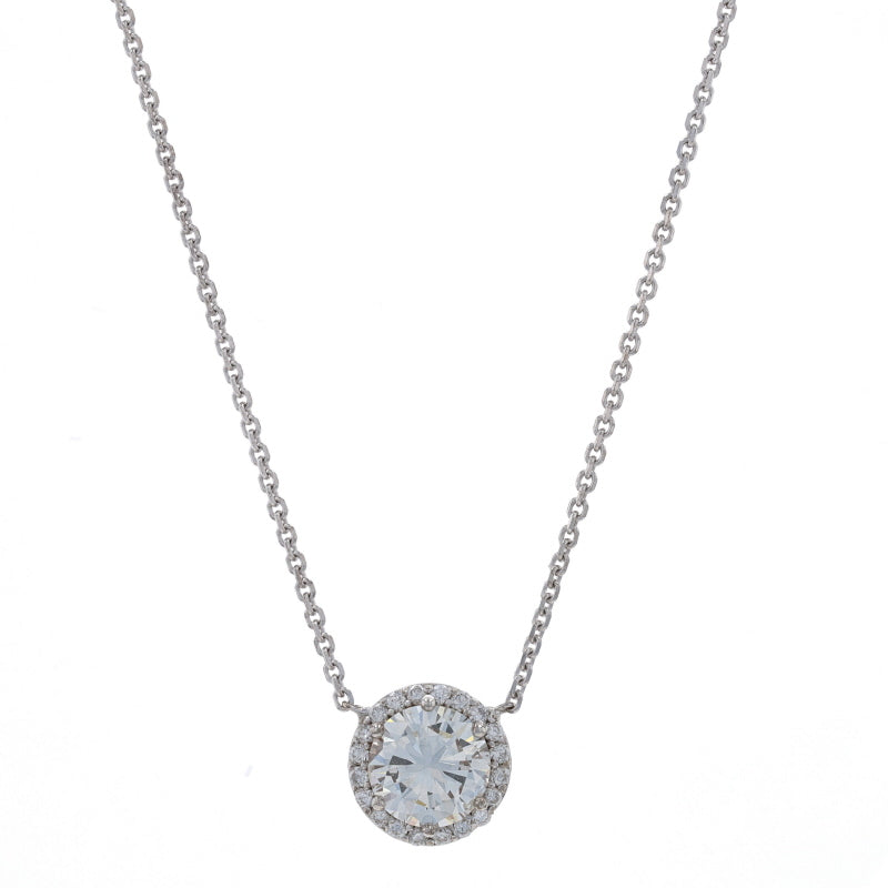1.11ctw Diamond and Diamond Pendant Necklace White Gold