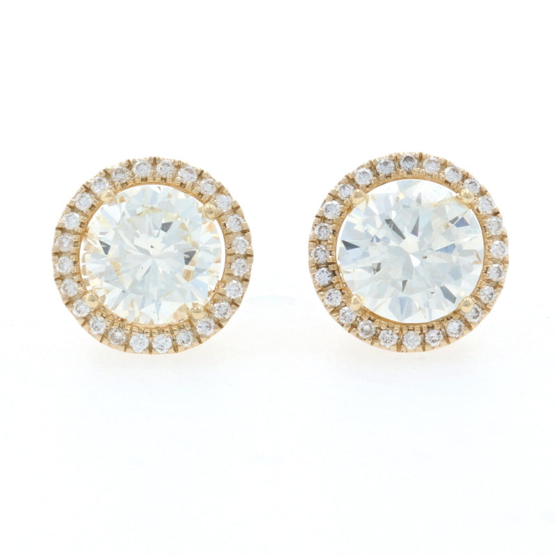 1.67ctw Diamond Earrings with Halo Enhancer Jackets Yellow Gold