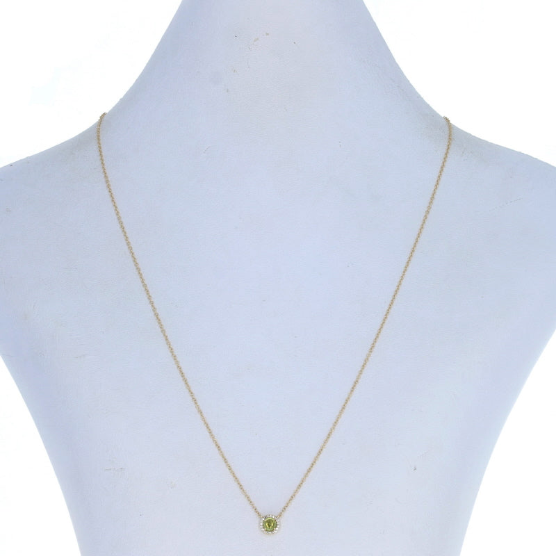 .31ct Peridot & Diamond Necklace Yellow Gold