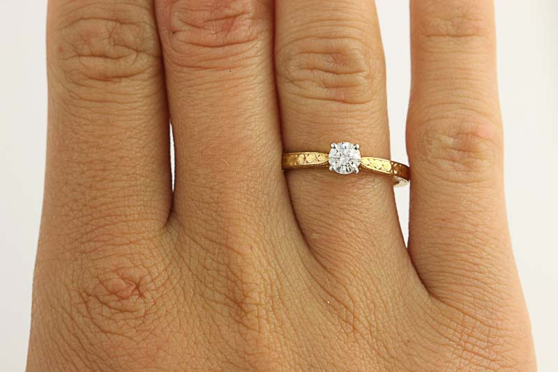 .40ct Engraved Diamond Engagement Ring