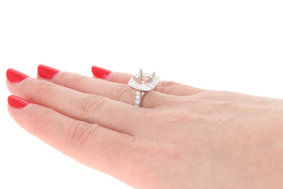 Semi-Mount Halo Engagement Ring .83ctw