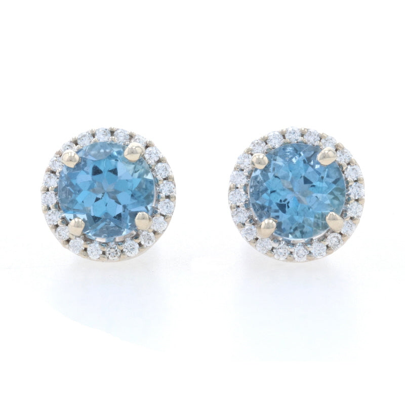 1.64 Aquamarine & Diamond Earrings White Gold