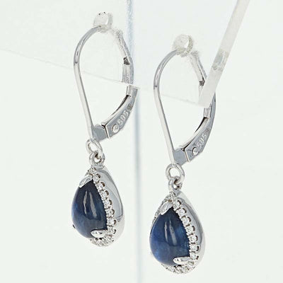 Sapphire & Diamond Halo Earrings 2.55ctw