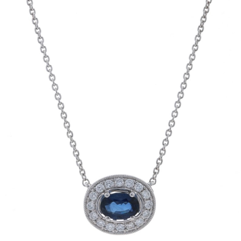 .48ct Sapphire & Diamond Necklace White Gold