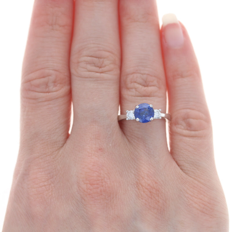 2.12ctw Sapphire & Diamond Ring White Gold