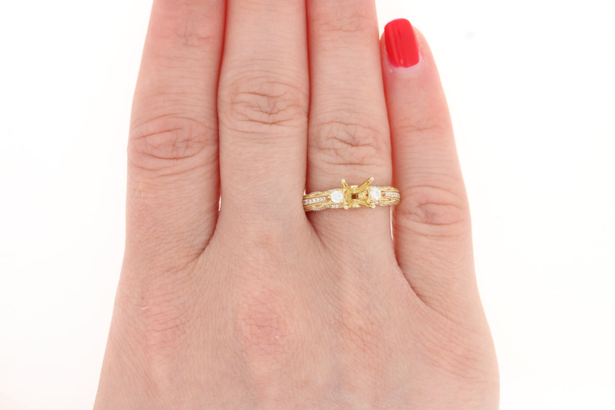 Semi-Mount Diamond Accented Engagement Ring .42ctw