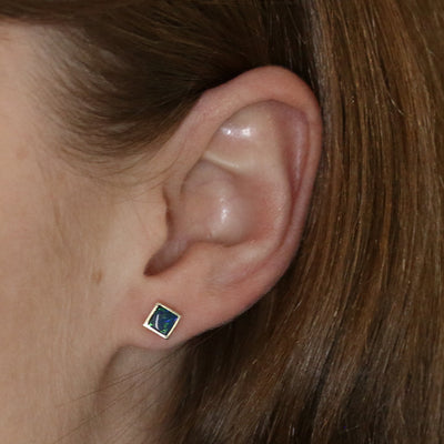 Black Opal Doublet Earrings