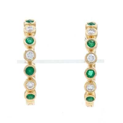 .25ctw Emerald & Diamond Earrings Yellow Gold