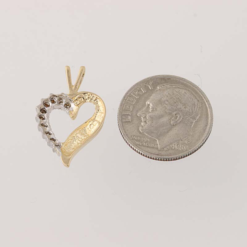 Diamond Heart Pendant - 14k Yellow Gold Love Gift Women's
