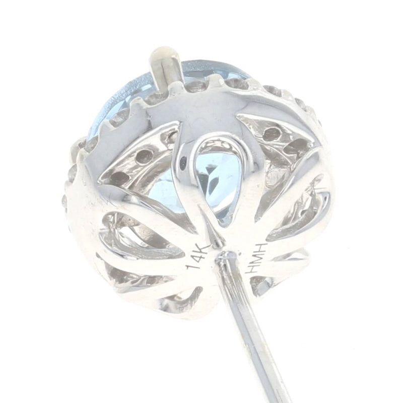 1.64 Aquamarine & Diamond Earrings White Gold