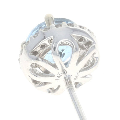 1.64 Aquamarine & Diamond Earrings White Gold