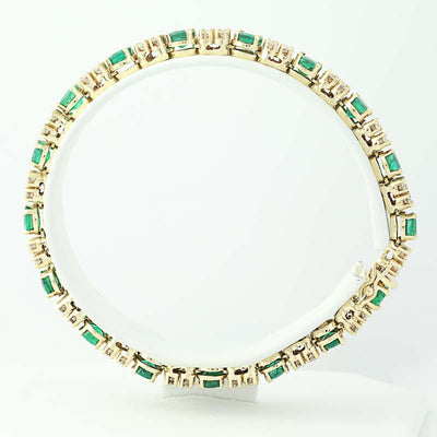 Emerald & Diamond Tennis Bracelet 9.86ctw