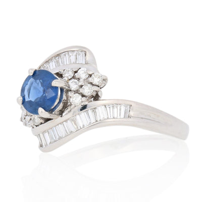 Sapphire & Diamond Bypass Ring