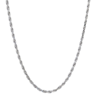 Rope Chain Necklace White Gold
