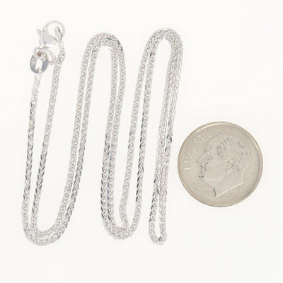 Wheat Chain Necklace White Gold