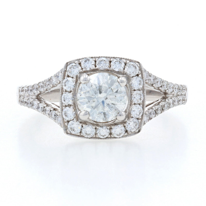 Diamond Halo Engagement Ring .97ctw