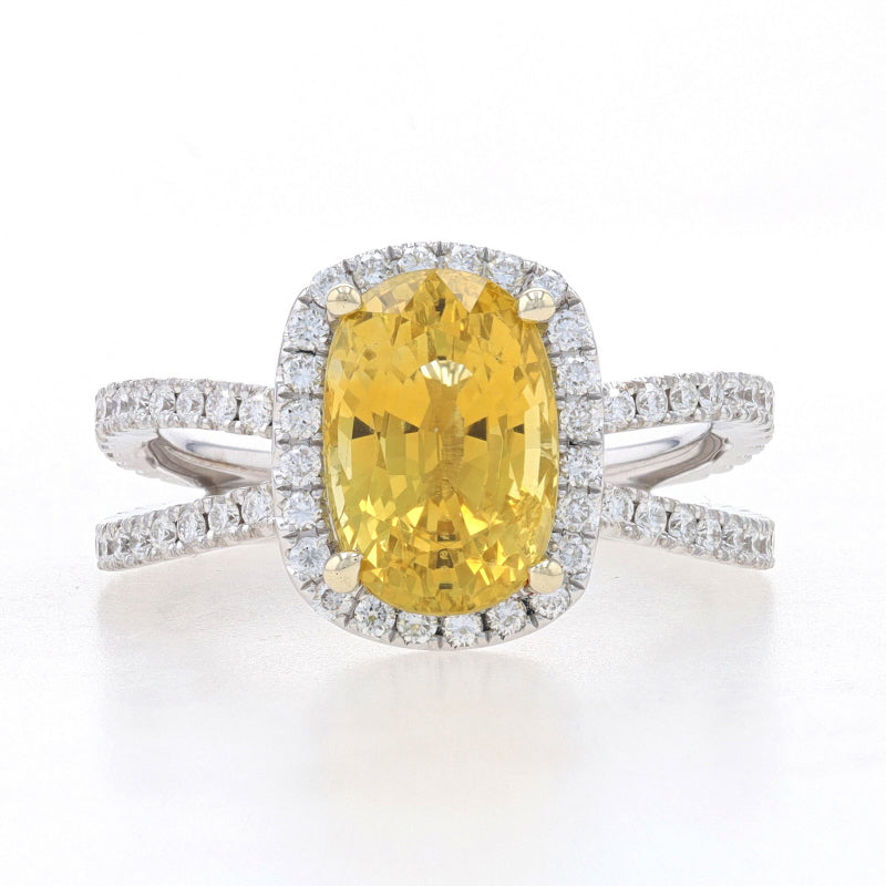 Henri Daussi 4.53ctw Sapphire & Diamond Ring White Gold