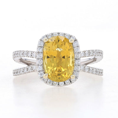 Henri Daussi 4.53ctw Sapphire & Diamond Ring White Gold