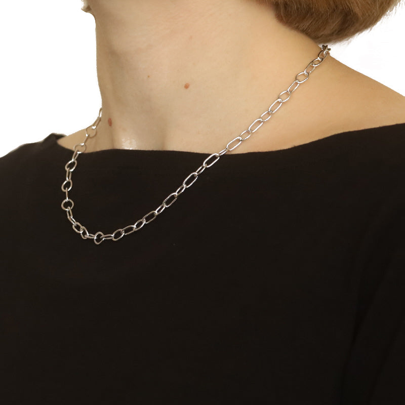 Jorge Revilla Fancy Link Chain Necklace Sterling Silver