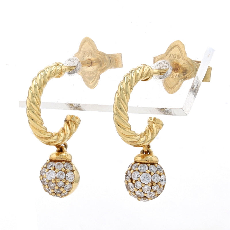 David Yurman Solari Petite Hoop Drop Diamond Earrings