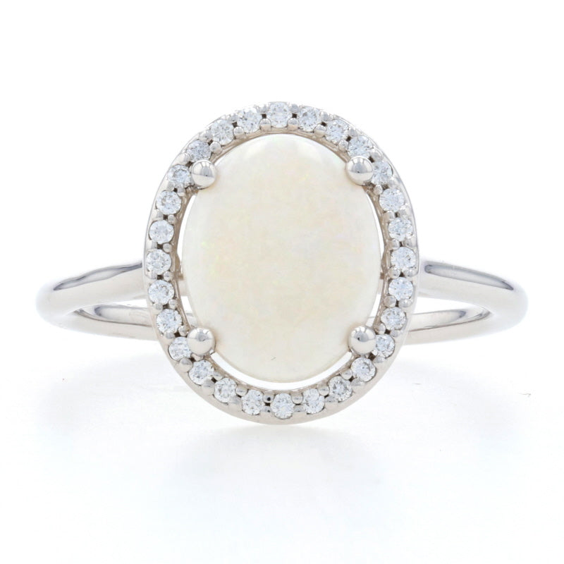 1.39ct Opal & Diamond Ring White Gold