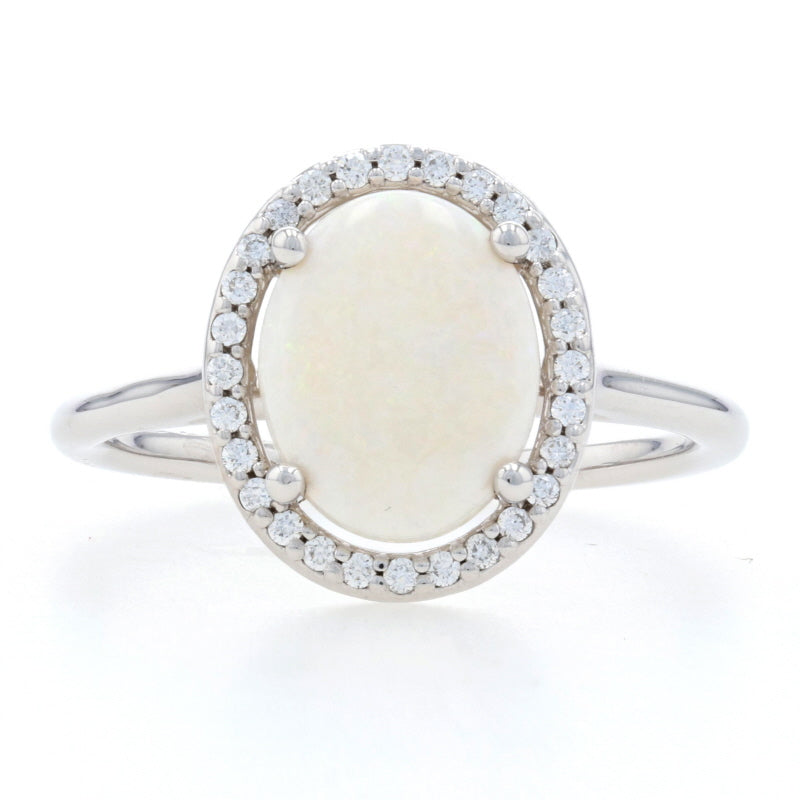 1.39ct Opal & Diamond Ring White Gold