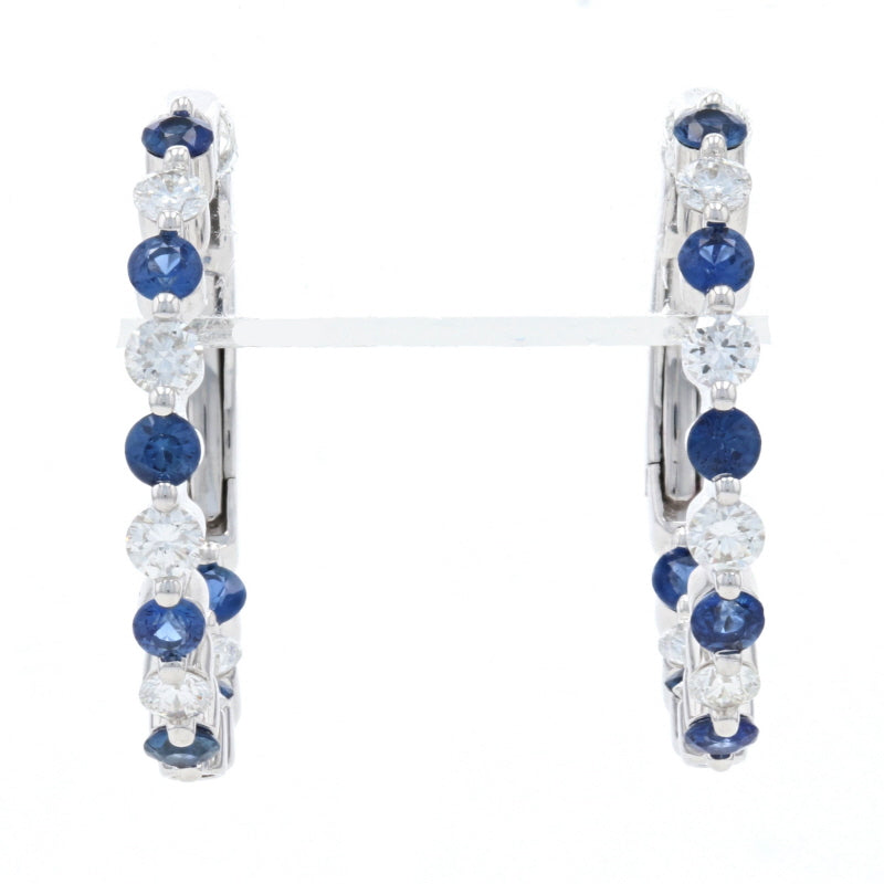 .75ctw Sapphire & Diamond Earrings White Gold
