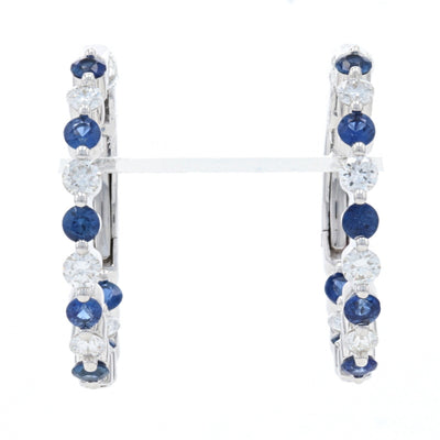 .75ctw Sapphire & Diamond Earrings White Gold