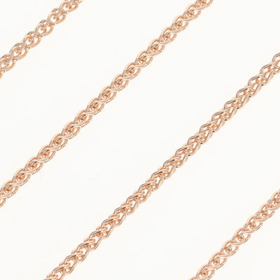 Wheat Chain Necklace Rose Gold