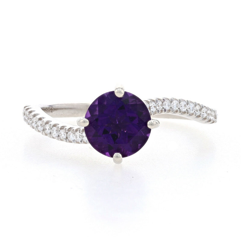 1.27ctw Amethyst & Diamond Ring White Gold