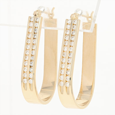 .72ctw Diamond Hoop Earrings Yellow Gold