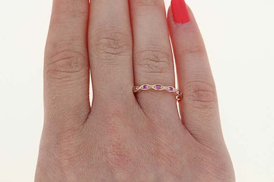 Hot Pink Sapphire Ring  .24ctw