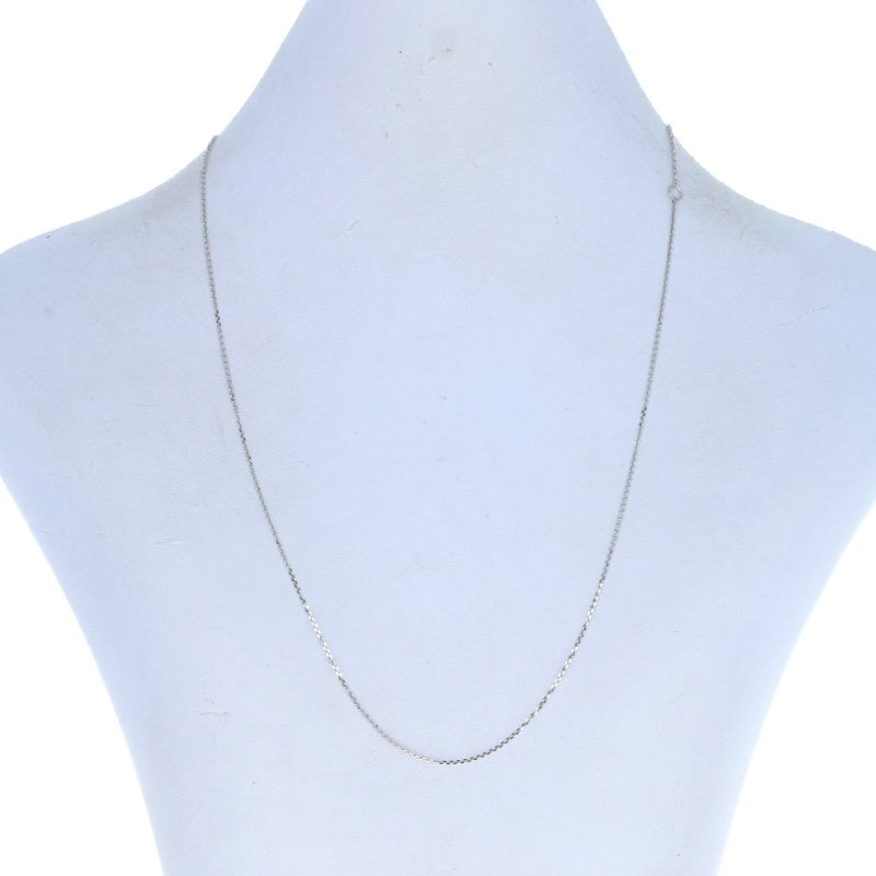 Diamond Cut Cable Chain Necklace White Gold